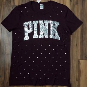 Victoria’s Secret PINK rhinestone bling shirt S